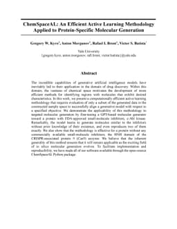 ChemSpaceAL: An Efficient Active Learning Methodology Applied to
  Protein-Specific Molecular Generation