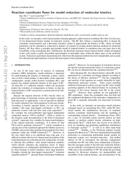 Reaction coordinate flows for model reduction of molecular kinetics