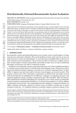 Distributionally-Informed Recommender System Evaluation