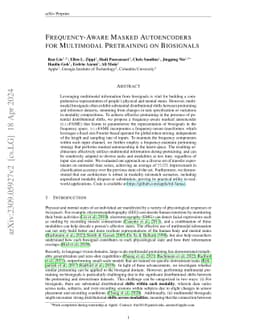 Frequency-Aware Masked Autoencoders for Multimodal Pretraining on
  Biosignals