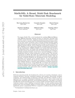 MatSciML: A Broad, Multi-Task Benchmark for Solid-State Materials
  Modeling