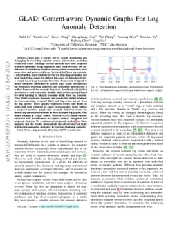 GLAD: Content-aware Dynamic Graphs For Log Anomaly Detection