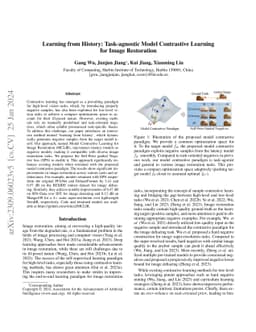 Learning from History: Task-agnostic Model Contrastive Learning for
  Image Restoration
