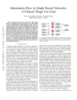 Information Flow in Graph Neural Networks: A Clinical Triage Use Case
