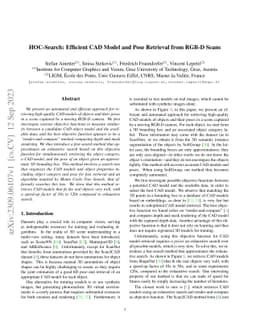 HOC-Search: Efficient CAD Model and Pose Retrieval from RGB-D Scans