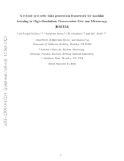 A robust synthetic data generation framework for machine learning in
  High-Resolution Transmission Electron Microscopy (HRTEM)