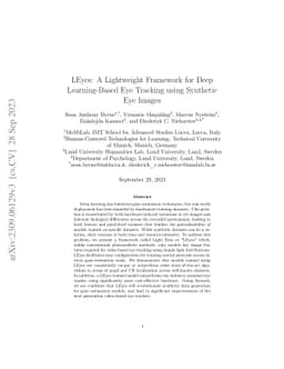LEyes: A Lightweight Framework for Deep Learning-Based Eye Tracking using Synthetic Eye Images