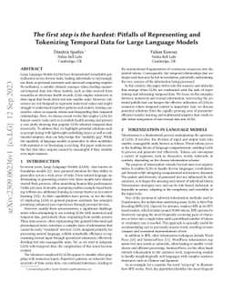 The first step is the hardest: Pitfalls of Representing and Tokenizing
  Temporal Data for Large Language Models