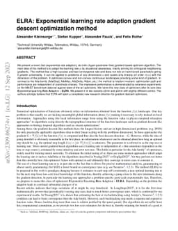 ELRA: Exponential learning rate adaption gradient descent optimization
  method