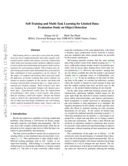Self-Training and Multi-Task Learning for Limited Data: Evaluation Study
  on Object Detection