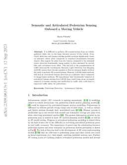 Semantic and Articulated Pedestrian Sensing Onboard a Moving Vehicle