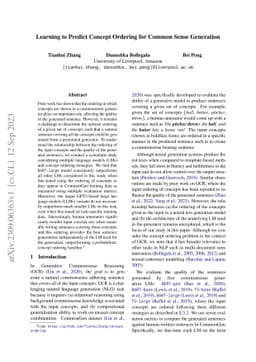 Learning to Predict Concept Ordering for Common Sense Generation
