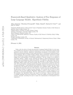 Framework-Based Qualitative Analysis of Free Responses of Large Language
  Models: Algorithmic Fidelity