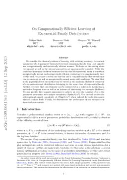 On Computationally Efficient Learning of Exponential Family
  Distributions