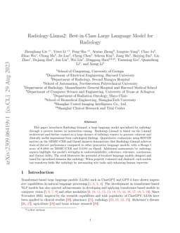 Radiology-Llama2: Best-in-Class Large Language Model for Radiology