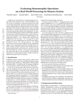 Evaluating Homomorphic Operations on a Real-World Processing-In-Memory
  System