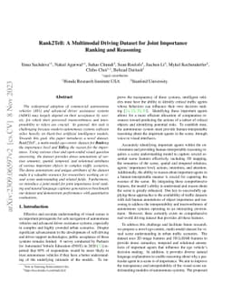 Rank2Tell: A Multimodal Driving Dataset for Joint Importance Ranking and
  Reasoning