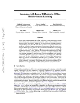 Reasoning with Latent Diffusion in Offline Reinforcement Learning