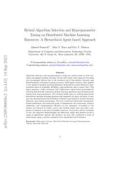 Hybrid Algorithm Selection and Hyperparameter Tuning on Distributed
  Machine Learning Resources: A Hierarchical Agent-based Approach