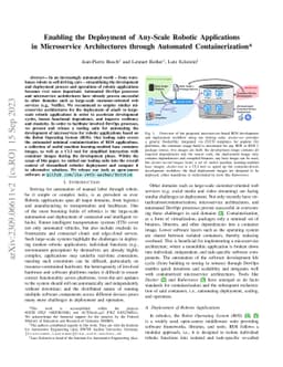 Enabling the Deployment of Any-Scale Robotic Applications in
  Microservice Architectures through Automated Containerization