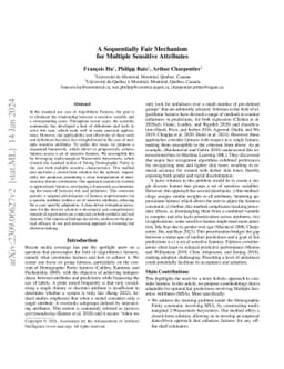 A Sequentially Fair Mechanism for Multiple Sensitive Attributes