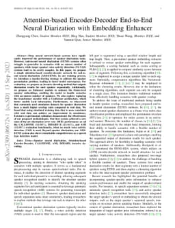 Attention-based Encoder-Decoder End-to-End Neural Diarization with
  Embedding Enhancer