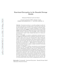 Functional Encryption in the Bounded Storage Models