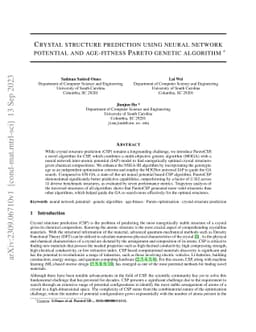 Crystal structure prediction using neural network potential and
  age-fitness Pareto genetic algorithm