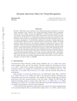 Dynamic Spectrum Mixer for Visual Recognition
