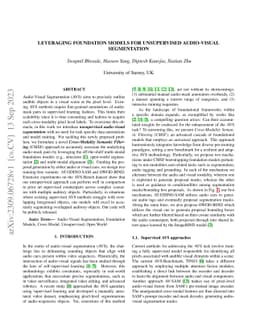 Leveraging Foundation models for Unsupervised Audio-Visual Segmentation