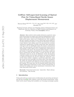 GelFlow: Self-supervised Learning of Optical Flow for Vision-Based
  Tactile Sensor Displacement Measurement