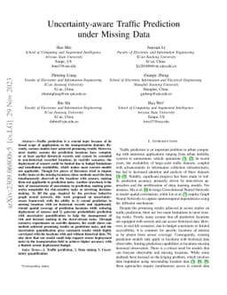 Uncertainty-aware Traffic Prediction under Missing Data