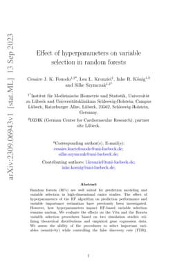 Effect of hyperparameters on variable selection in random forests