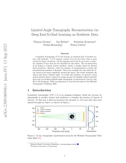Limited-Angle Tomography Reconstruction via Deep End-To-End Learning on
  Synthetic Data