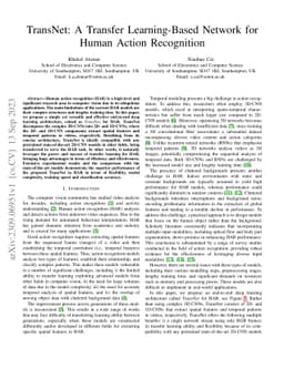TransNet: A Transfer Learning-Based Network for Human Action Recognition