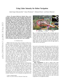 Using Lidar Intensity for Robot Navigation