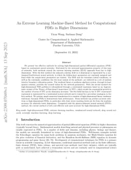 An Extreme Learning Machine-Based Method for Computational PDEs in
  Higher Dimensions