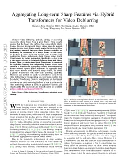 Aggregating Long-term Sharp Features via Hybrid Transformers for Video
  Deblurring