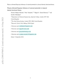 Physics-informed Bayesian inference of external potentials in classical
  density-functional theory