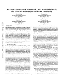 HurriCast: An Automatic Framework Using Machine Learning and Statistical
  Modeling for Hurricane Forecasting
