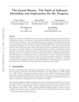 The Grand Illusion: The Myth of Software Portability and Implications
  for ML Progress