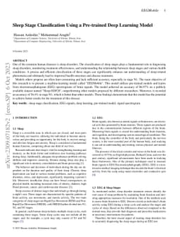 Sleep Stage Classification Using a Pre-trained Deep Learning Model
