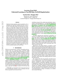 Learning From Drift: Federated Learning on Non-IID Data via Drift
  Regularization
