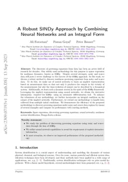 A Robust SINDy Approach by Combining Neural Networks and an Integral
  Form