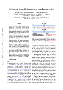 In-Contextual Gender Bias Suppression for Large Language Models