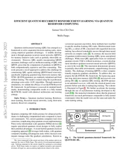 Efficient quantum recurrent reinforcement learning via quantum reservoir
  computing
