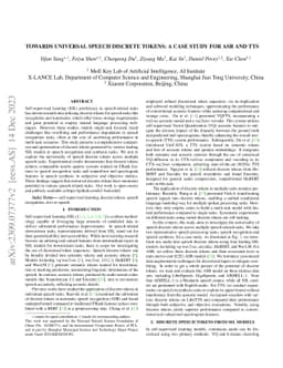Towards Universal Speech Discrete Tokens: A Case Study for ASR and TTS