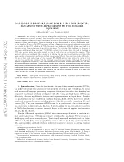 Multi-Grade Deep Learning for Partial Differential Equations with
  Applications to the Burgers Equation