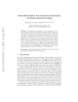 Naturalistic Robot Arm Trajectory Generation via Representation Learning