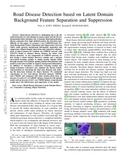 Road Disease Detection based on Latent Domain Background Feature
  Separation and Suppression